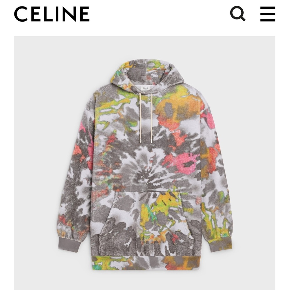 CELINE OVERSIZED HOODIE IN TERRY COTTON